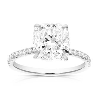 Vir Jewels 4 cttw Cushion Lab Grown Diamond Engagement Solitaire Ring in 14K White Gold For Women