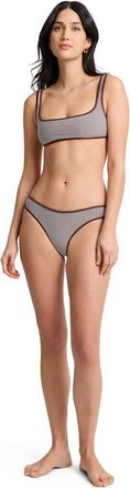 Onia Milly Bikini Brief Bottom in Brown/white at Nordstrom, Size X-Small