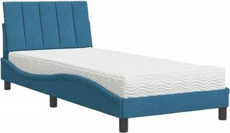 vidaXL Cama Con Colch&oacute;n Terciopelo Azul 80x200 Cm Vidaxl