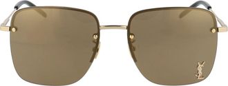 Saint Laurent SL 312 M Zonnebril - Dames - Zonnebrillen - Geel - 58 MM - Nylon - Accessoires