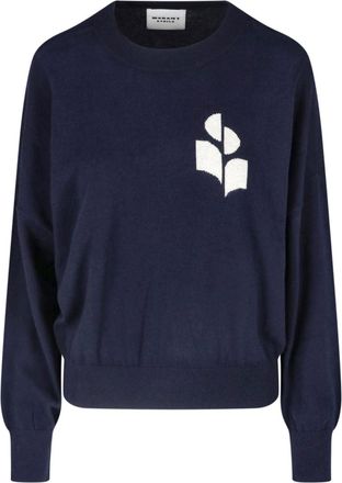 Isabel Marant Cropped Navy Knit Sweater