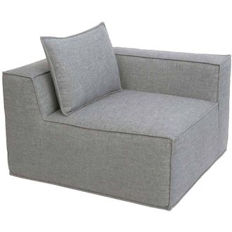 Hhg [NON UTILIZZATO] Elemento angolare/modulo divano HHG-396, poltrona lounge imbottita, stoffa/tessuto (300 g/m&sup2;) 63x97x97cm, grigio chiaro