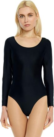 Leveret Womens Long Sleeve Leotard in Black at Nordstrom, Size X-Large