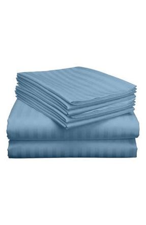 Luxury Home Dobby Stripe Bed Sheet Set in Light Blue at Nordstrom Rack, Size King