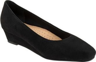 Trotters Denisse Wedge Pump in Black Suede at Nordstrom, Size 9.5