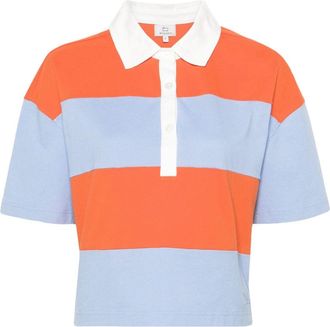 Woolrich Rugby striped polo shirt - women - Cotton - L - Blue