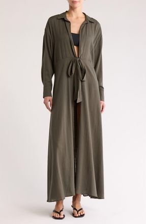 Boamar Rosalie Long Sleeve Cover-Up Maxi Dress in Garden Green at Nordstrom, Size X-Small