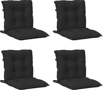 vidaXL Juego De Cojines Para Silla Baja 4 Uds. Poli&eacute;ster Melange Negro Vidaxl