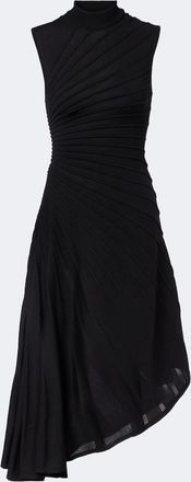 Alaia Ala&iuml;a Asymmetric virgin wool midi dress
