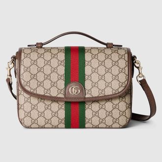 Gucci Ophidia Medium Top Handle Bag, Beige, GG Canvas