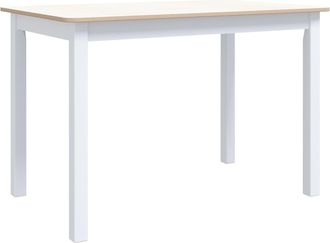 vidaXL Vidaxl - Mesa De Comedor Madera De Caucho Blanco Y Marr&oacute;n 114x71x75 Cm