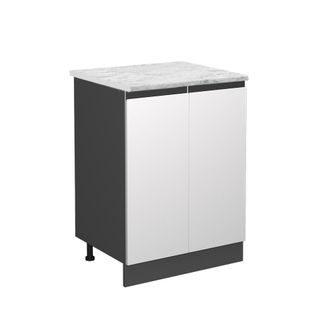 Vicco Mueble Bajo De Cocina R-line, Blanco, 60 Cm Et M&aacute;rmol, Vicco