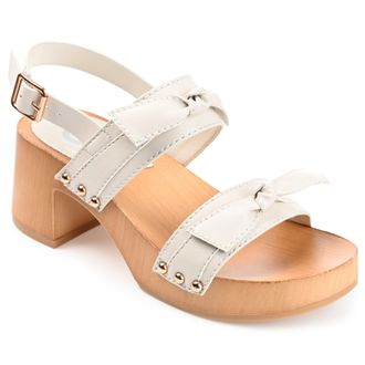 Journee Collection Womens Tia Double Bow Accent Clog Sandals