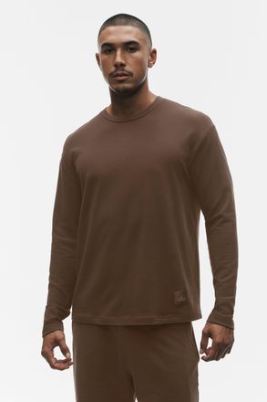 Alo | Double Take Long Sleeve Crewneck Top in Espresso, Size: Medium
