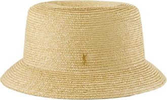 Saint Laurent Hats, male, Beige, Size: 58 CM Maglina Straw Bucket Hat