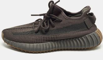 adidas Boost 350 V2 Size 38 Grey Knit Fabric Cinder Low Top Sneakers