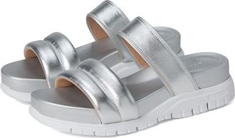 Cole Haan Zerogrand Double Band Sandals Womens Wedge Shoes Silver : 10.5 B - Medium, Leather