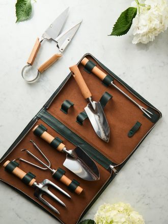 F. Hammann Leather Gardening Set