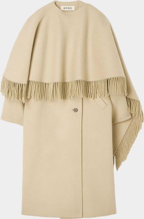 R&oacute;he Double-Faced Wool Fringe Coat