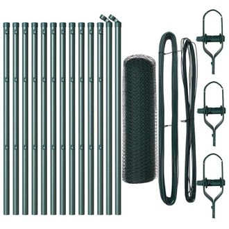 vidaXL Reja Con Postes Verde 0.5 X 25 M Acero Recubierto De Pvc Vidaxl