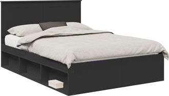 vidaXL Estructura De Cama Negro 150 X 200 Cm Madera De Pino Macizo Vidaxl