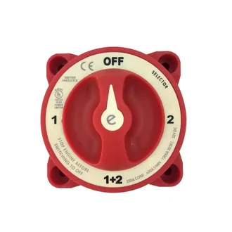 OEM Interruptor De Bater&iacute;a De 4 Posiciones Adecuado Para Autocaravanas, 32 V, 350 A, Rojo