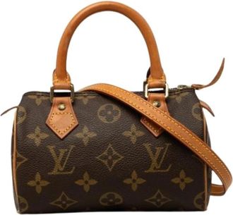 Louis Vuitton Pre-owned Nano Speedy - Dames - Vintage Mini Tas - Bruin - ONE Size - Leer - Vintage