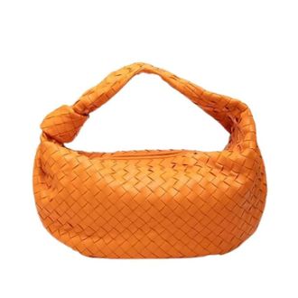 Bottega Veneta Pre-owned Hobo Bag - Dames - Pre-owned - Oranje - Maat: ONE Size Leer