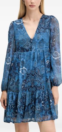 Desigual Abito corto con stampa paisley - Blu