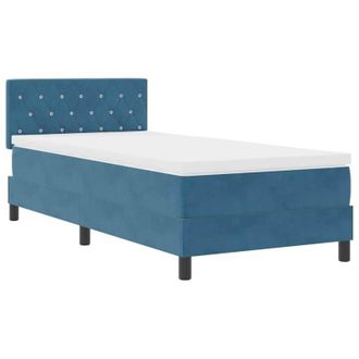 vidaXL Cama Tipo Box Spring Azul Oscuro 90 X 190 Cm Terciopelo Vidaxl