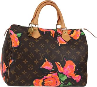 Louis Vuitton Speedy Handbag Limited Edition Monogram Roses Brown Canvas Bag (Pre-Owned)