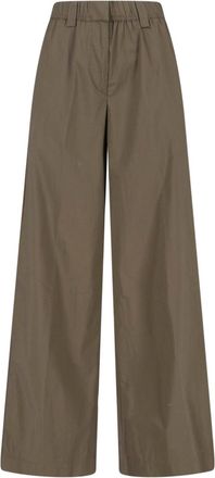 Aspesi Wide Cotton Blend Trousers - Green