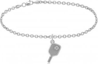 Allurez Pickleball Paddle Pendant Necklace in Sterling Silver