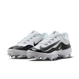 Nike Alpha Huarache EliteLow MCS MensWhite Black Baseball Cleats LIQ1206