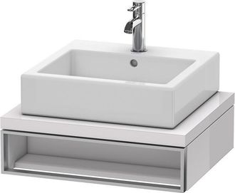 Duravit Duravit Vero Unidad De Lavabo Para Consola, 6540, 600 Mm, 1 Compartimento Abierto Incluyendo Toallero, Color (frente/cuerpo): Laca Blanca Lila Alto Br
