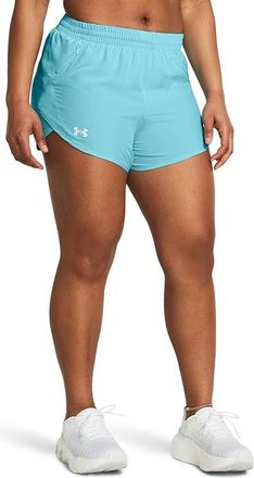 Under Armour Fly By Shorts Womens Shorts Sky Blue/Sky Blue/Reflective : LG (US 12-14), Polyester