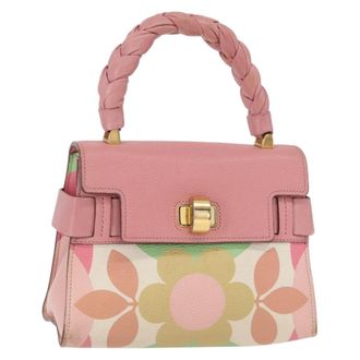 Miu Miu Click Convertible Satchel Leather Pink Leather Handbag (Pre-Owned)