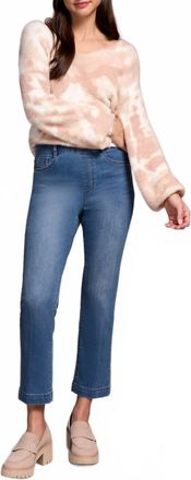 Tribal Audrey Pull-On Crop Straight Jeans In True Vintage