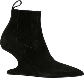 Rick Owens Black Sculptural Wedge Boots