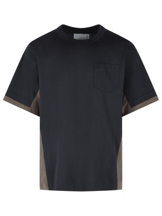 sacai Marineblaues Baumwoll-T-Shirt von Sacai