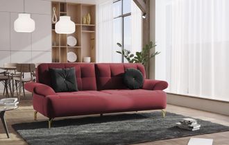 Sit&more 2,5-Sitzer »Orient 1« inkl. 2 Zierkissen mit Strass-Stein, goldfarbene Metallfüsse