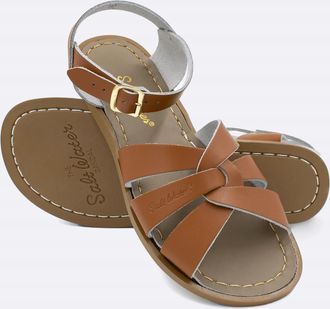 Salt-Water Womens Adult To Infant Original Flat Sandals In Tan