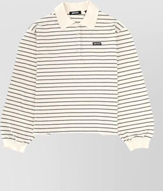 Rotate striped long sleeve polo top