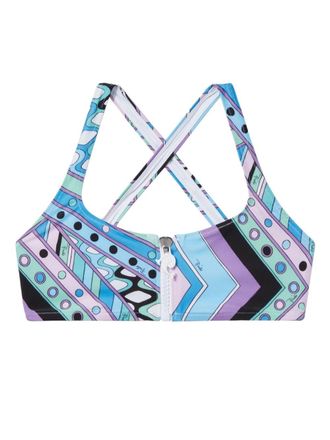 Pucci Top bikini con stampa Vivara - Blu