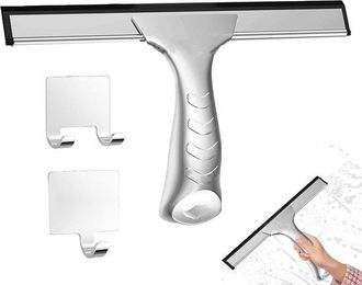 OEM Escobilla De Ducha - Escobilla De Cristal - Limpieza De Ba&ntilde;o - Acero Inoxidable - 25,4 Cm - Plateado