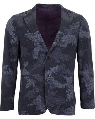 Lords of Harlech Judd Fully Lined Tailored Wool Blazer in Camo Mosaic Coal at Nordstrom, Size 38