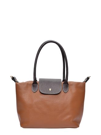 Anna Luchini Brown Rundleer Tas