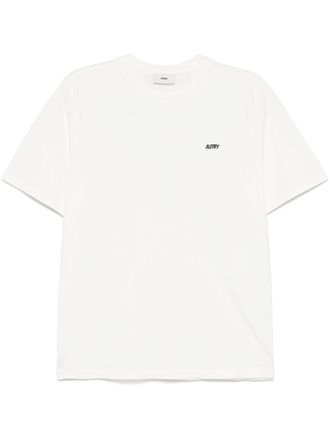 Autry Blue Cotton T-Shirt With White Logo Print