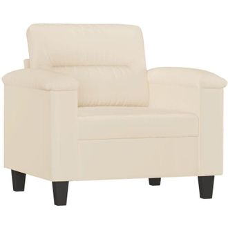 vidaXL Sill&oacute;n De Tela De Microfibra Beige 60 Cm Vidaxl