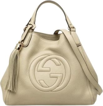 Gucci Pre-owned Soho Satchel - Dames - Vintage Shopper - Beige - ONE Size - Leer - Vintage